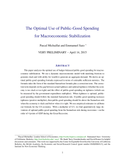 The Optimal Use of Public-Good Spending for Macroeconomic