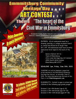 Art Contest Flyer - Emmitsburg Community Heritage Day 2015