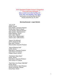 List of Entrants - Heartland Chapter Emmy Awards