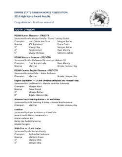 2014 High Score Results - Empire State Arabian Horse Association