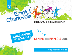 CAHIER des EMPLOIS 2015 - Charlevoix au boulot!