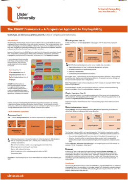 The AWARE Framework &acirc; A Progressive Approach to Employability