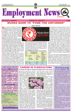 MUDRA BANK TO "FUND THE UNFUNDED"