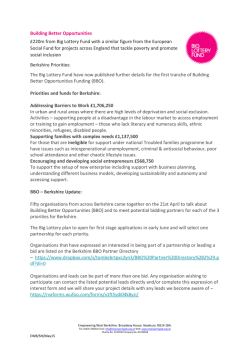 Building Better Opportunities &Acirc;&pound;220m from Big Lottery Fund with a