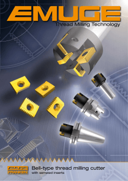 Thread Milling Technology Bell-type thread milling cutter