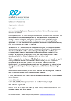 Enabling Enterprise - Education Associate London