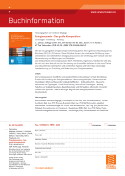 Buchinformation - Der Energieausweis â Das groÃe Kompendium