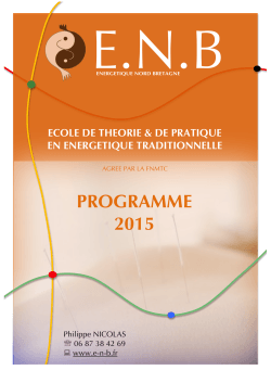 PROGRAMME 2015 - EnergÃ©tique Nord Bretagne