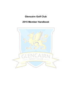 Glencairn Golf Club 2015 Member Handbook