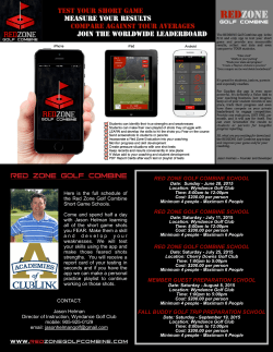 Red Zone Golf Combine Golf School Dates