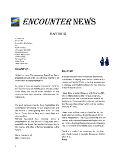 Newsletter - The Encounter Centre