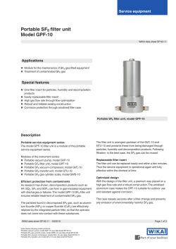 Portable SF6 filter unit Model GPF-10