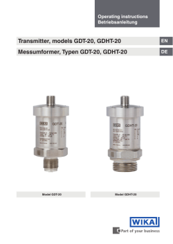 Messumformer, Typen GDT-20, GDHT-20 Transmitter