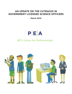an update on the cutbacks in government licensed science officers