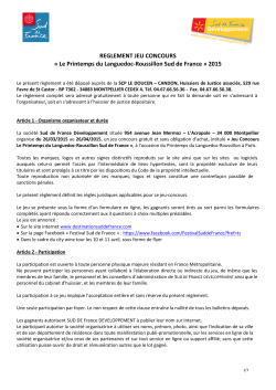 RÃ¨glement Jeu concours Printemps du Languedoc 2015v2