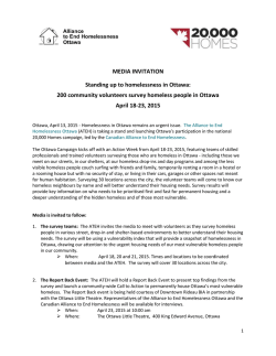 MEDIA INVITATION Standing up to homelessness in Ottawa: 200