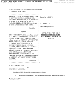 affidavit of dr. eric kress in opposition to defendant`s motion to dismiss