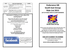Endurance GB South East Group Ride List 2015