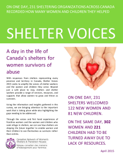 Shelter Voices - Canadian Network of Women`s Shelters and