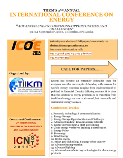 registration fee - International Conference on Energy (ICOE) 2014