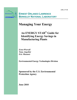 Managing Your Energy: An ENERGY STAR Guide for