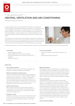 HEATING, VENTILATION AND AIR CONDITIONING