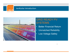 GRID READY PV SYSTEMS - Energy Huntsville Initiative