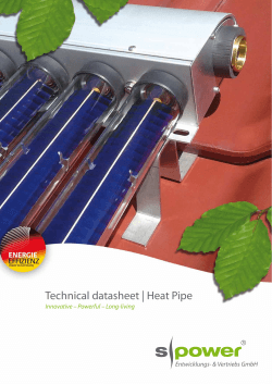 Technical datasheet | Heat Pipe