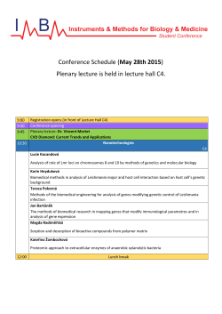 Conference Schedule (May 28th 2015) Plenary lecture is held in