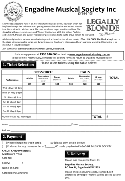 Booking Form - Engadine Musical Society