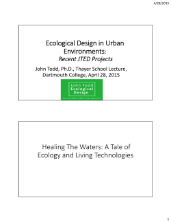 Ecological Design (John Todd) - Thayer School of Engineering at