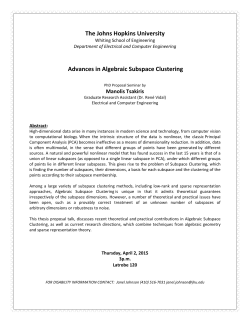 Advances in Algebraic Subspace Clustering