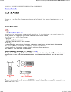 Fastener Information - The College of Engineering