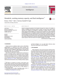 Hicks, Harrison & Engle (2015) - Attention & Working Memory Lab