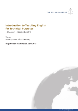 Introduction to Teaching English for Technical Purposes