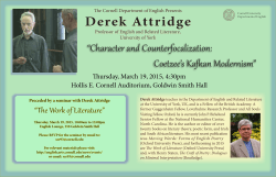 Derek Attridge - Department of English at Cornell University