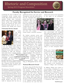 Spring 2015 Newsletter - The English Department at Florida State