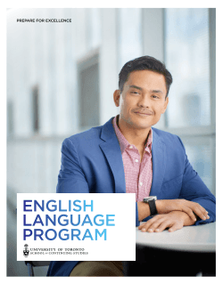 now - University of Toronto English Language Program