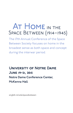 View conference schedule. - University of Notre Dame