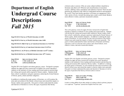 Fall 2015 Course Offerings