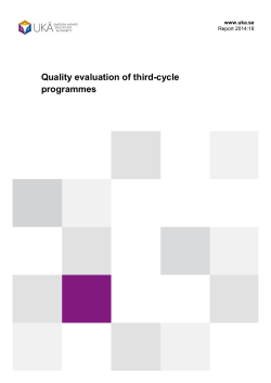 Quality evaluation of third-cycle programmes