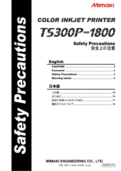 TS300P-1800 Safety Precautions - Mimaki