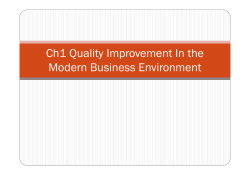 Ch1 Quality Improvement In the Modern Business Environment