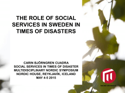 the role of social services in sweden in times of disasters