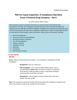 FDA For Cause Inspection: A Compliance