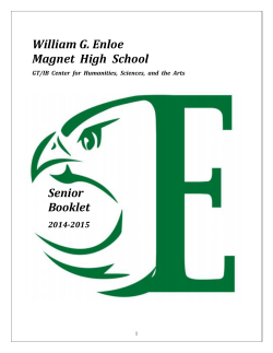 William G. Enloe Magnet High School Senior Booklet