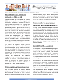 Bulletin d`information du rÃ©seau rÃ©gional BSL Â« En mouvement