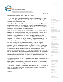 June 5, 2015 Dear Senators McConnell, Reid