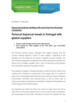 Portucel Soporcel meets in Portugal with global suppliers