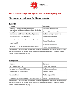 Course descriptions fall 2015